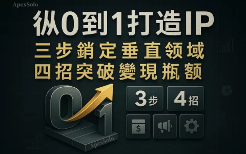 從0到1打造個人IP：三步鎖定垂直領域，四招突破變現瓶頸